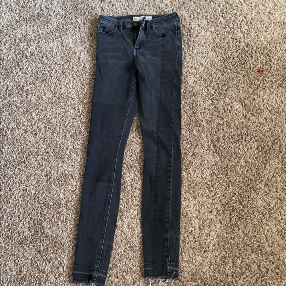 ASOS denim raw hem patchwork jeans